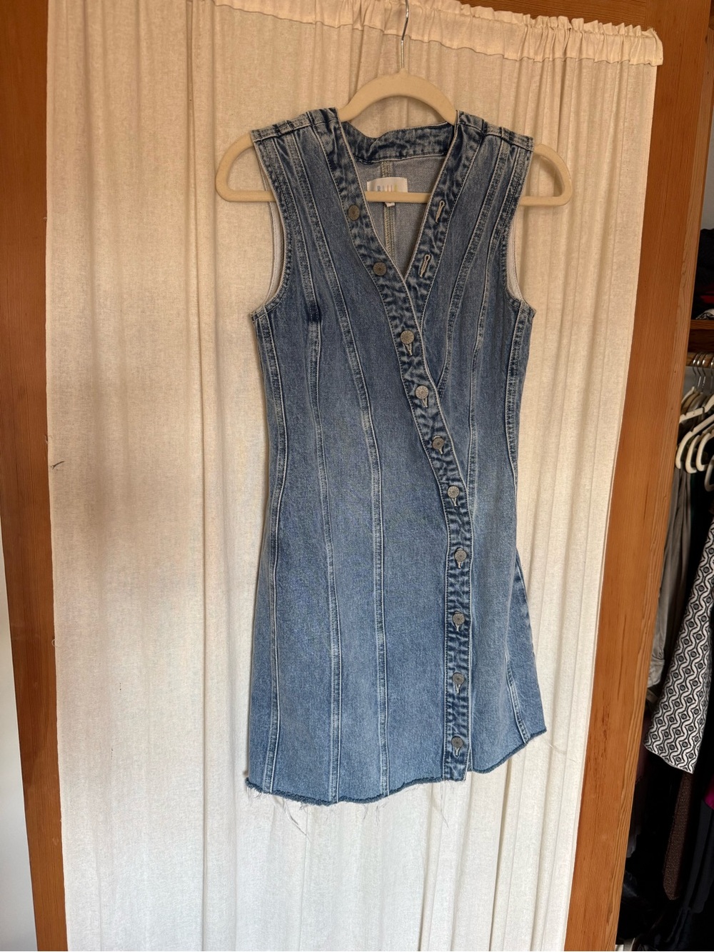Rails asymmetric Button-Front Denim Dress - Blue